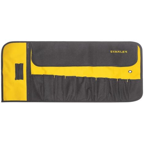Stanley Unfilled Tool Bag with Large Document Pocket – Durable 64x39x2 cm Roll-Up Tool Organizer in Heavy-Duty 600D Cordura Nylon with 12 Compartments