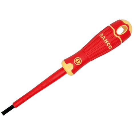 Bahco Bahcofit Insulated Slotted Screwdriver 3.0 x 100mm – Durable, Safety-Approved Hand Tool for Electrical and General Use