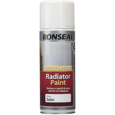 Ronseal 35093 One Coat Satin White Radiator Spray Paint – 400ml (1/4)