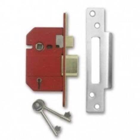 Union StrongBOLT 2200S BS 5-Lever Mortice Sashlock in Satin Chrome Finish, 81mm Boxed Security Lock (1/3)
