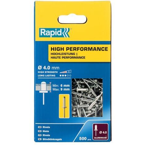 Rapid High Performance Rivets 4 x 12mm (Box 500) RPD5001434