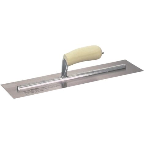 Marshalltown MXS66 16 x 4 Inch Carbon Steel Cement Trowel with Wooden Handle for Finishing and Smoothing