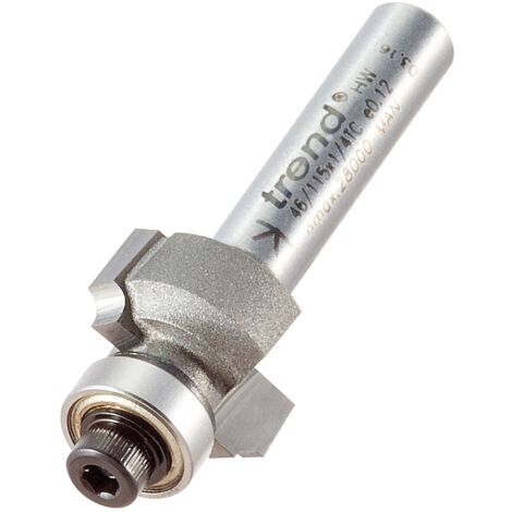 Trend 46/115X1/4TC Bearing-Guided Ovolo and Round-Over Router Bit with 1.6mm Radius, 1/4-Inch Shank, 15.9mm Diameter