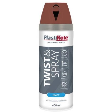 PlastiKote 440.0023124.076 Twist & Spray Matt 400ml Pantile Red PKT23124