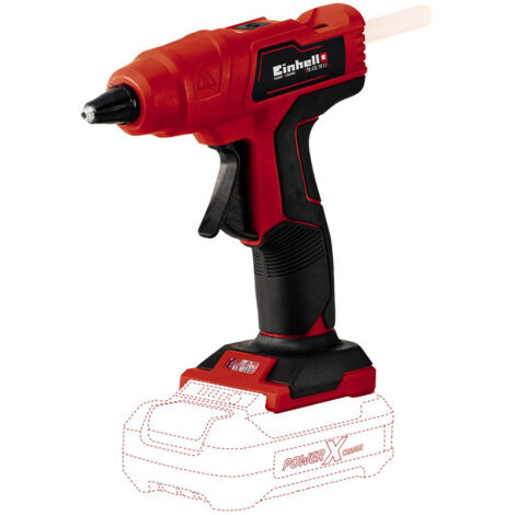 Einhell TE-CG 18 Li Cordless Hot Glue Gun with Rapid Heating in 120 Seconds, Part of Power X-Change System, 18V, Includes 5 Glue Sticks and Flat Nozzle, Battery and Charger Not Included
