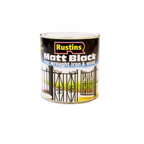 Rustins Matt Black Quick-Drying Paint - 500ml