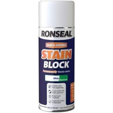 Ronseal Quick Drying Stain Block Aerosol White 400ml RSLSBW400AER (1/3)