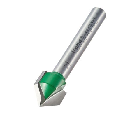 Trend C044X1/4TC TCT Chamfer V-Groove Router Bit, 45° Angle, 6.0 x 12.7mm (1/5)