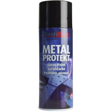 Plasti-Kote Metal Protekt Spray Gloss Black 400ml - Durable Protective Coating for Metal Surfaces (1/2)