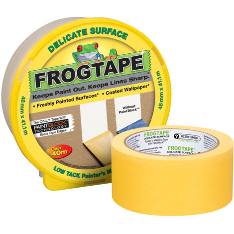 Shurtape FrogTape Delicate Surface Painter's Masking Tape – 48mm x 41.1m, High-Quality, Low-Tack Tape for Precise Painting and Surface Protection