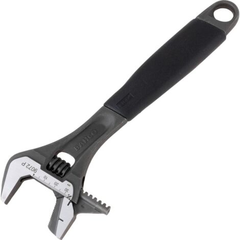 Bahco ERGO Adjustable Wrench, Phosphated Finish, with Rubberized Handle and Adjustable Jaw – 33 mm Capacity
