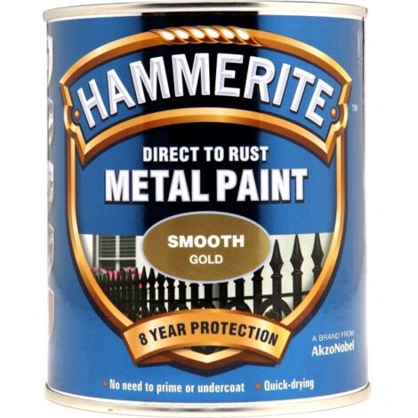 Hammerite Direct To Rust Metal Paint Gold 250ml