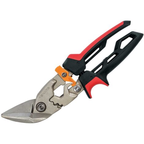Fiskars PowerGear Aviation Snips – Offset Left-Cut, 250mm (10-Inch) Heavy-Duty Aviation Shears