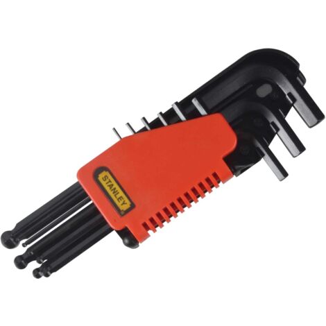 Stanley 9-Piece Ball-End Hex Key Set (1.5mm to 10mm) in a Book-Style Case