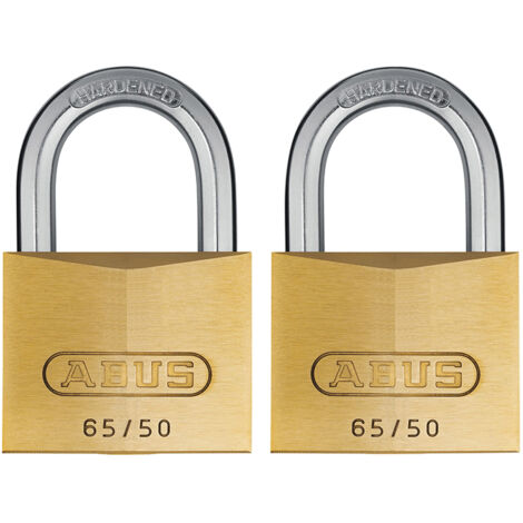 ABUS 54258 65/50mm Brass Padlock Twin Pack Carded ABU6550TC