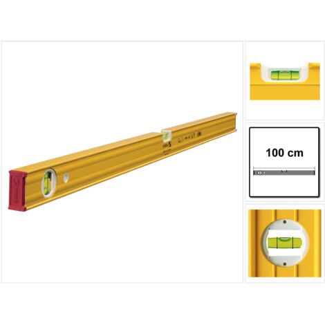Stabila Type 80 AS 100 cm Lightweight Aluminum Spirit Level with Horizontal and Vertical Bubbles, Anti-Slip Base, Made in Germany (1/5)