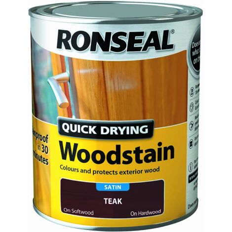 Ronseal Quick Drying Woodstain Satin Teak 750ml RSLQDWST750