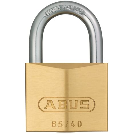 Abus Series 65 Solid Brass Padlock – 40mm Length with 23mm Shackle in Classic Brass Finish