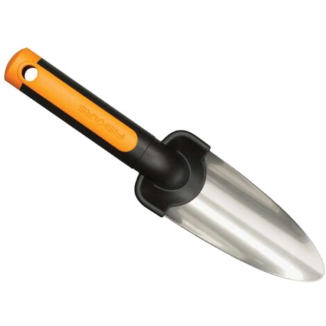 Fiskars Premium 27 cm Steel Transplanting Trowel in Black and Orange