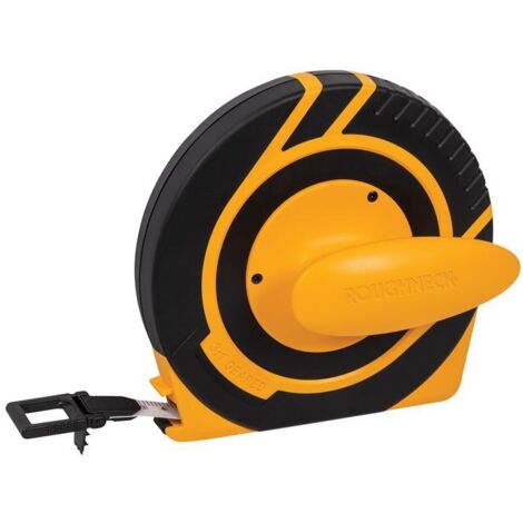 Roughneck 30m (100ft) Metric Long Tape Measure with 15mm Width – Durable Open Reel Surveyor's Tape ROU43330