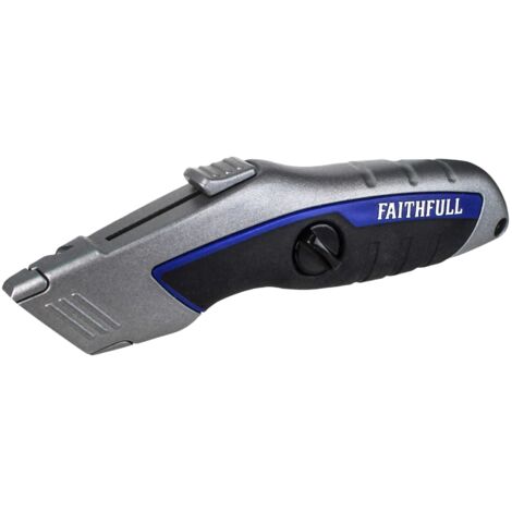 Faithfull FAITKSPRO Professional Safety Utility Knife with Retractable Blade for Safe and Precise Cutting