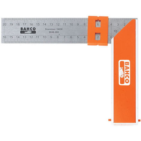 Bahco 9048-250 Aluminium Block & Steel Try Square, 250mm (10-inch) Precision Measuring Tool (1/6)