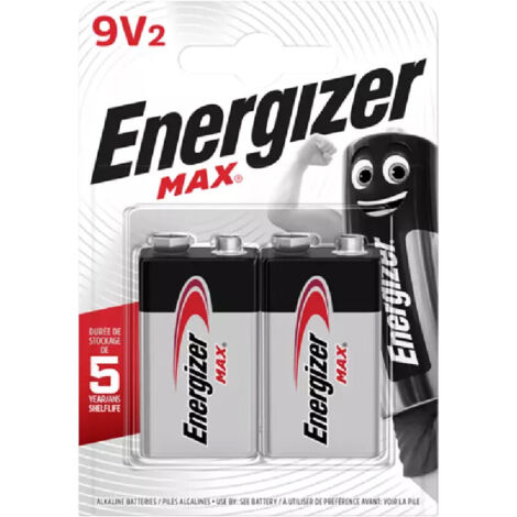 Premium Pack of 2 Energizer 9V Max Alkaline Batteries – Long-Lasting Power for Electronic Devices (1/2)