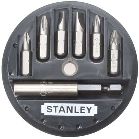 7-Piece Screwdriver Bit Set with 6 Interchangeable Bits (Flat, Phillips, Pozidriv) and Bit Holder (1/5)