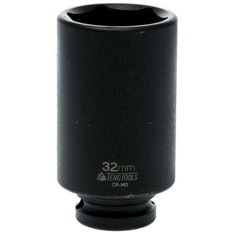 Teng Tools 1/2 Inch Drive Deep Impact Socket, 32mm, Hexagon 6-Point, Long Version, Model 920632N (1/2)