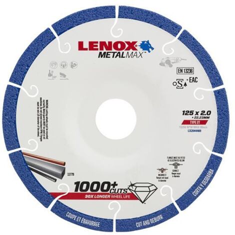 Irwin Metal Cutting and Deburring Disc, 125mm Diameter, Type 27, for Cutting and Deburring, Compatible with Lenox Tools (1/2)
