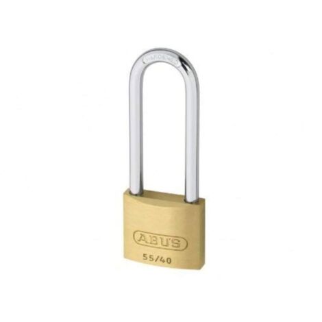 ABUS 35080 55/40mm Brass Padlock with 63mm Long Shackle – Mechanical Security Lock in Carded Packaging
