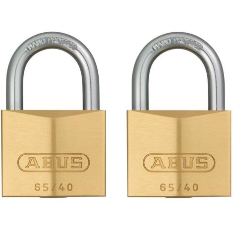 ABUS 09859 65/40mm Brass Padlock with Twin Carded Packaging – Model ABU6540TC, Durable Mechanical Lock