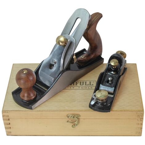 Faithfull No.4 Smoothing Plane & No.60 1/2 Block Plane Set with Wooden Box
