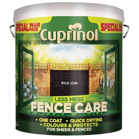 Cuprinol 5194070 Less Mess Fence Care Rich Oak 6 litre CUPLMFCRO6L