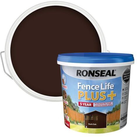 Ronseal 37623 Fence Life Plus+ Dark Oak 5 litre RSLFLPPDO5L