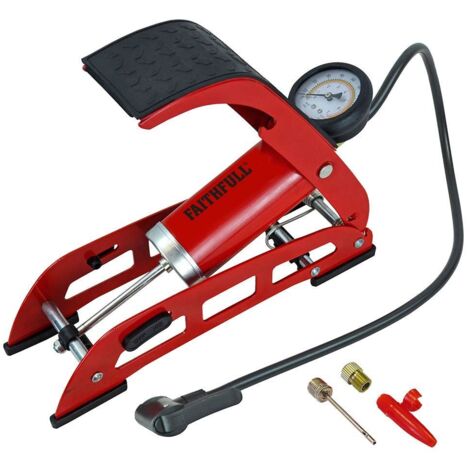 Faithfull Foot Pump Single Cylinder with Gauge FAIAUFPUMP1