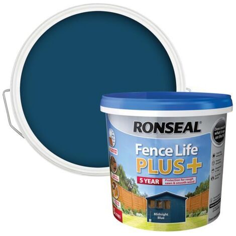 Ronseal 38640 Fence Life Plus+ Midnight Blue 5 litre RSLFLPPMB5L