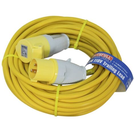 Faithfull Power Plus GP52+EZ54 Trailing Lead 110V 16A 2.5mm Cable 14m FPPTL14HDUTY