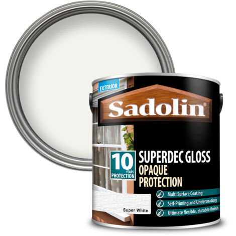 Sadolin 5028851 Superdec Opaque Wood Protection Super White Gloss 2.5 litre SAD5028851