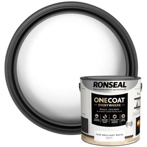 Ronseal One Coat Interior Paint Pure Brilliant White Matt 2.5 litre RSLOCEBWM25L (1/4)