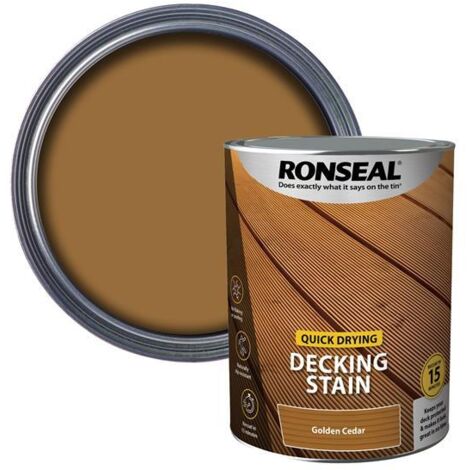 Ronseal Quick Drying Decking Stain Golden Cedar 5 litre (1/3)