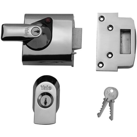 Yale Locks BS1 Nightlatch British Standard Lock 60mm Backset Chrome Finish Visi YALPBS1CH