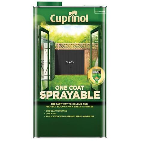 Cuprinol 5355970 One Coat Sprayable Fence Treatment Black 5 litre CUPNSFTBL5L