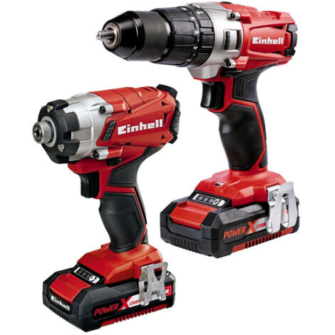Einhell Power X-Change Combi & Impact Driver Twin Pack 18V 2 x 2.0Ah Li-ion