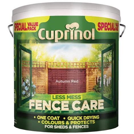 Cuprinol 5194068 Less Mess Fence Care Autumn Red 6 litre CUPLMFCAR6L