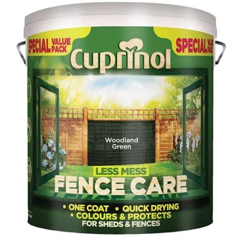 Cuprinol 5194072 Less Mess Fence Care Woodland Green 6 litre CUPLMFCWG6L