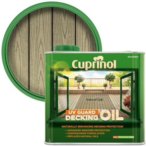 Cuprinol 5122411 UV Guard Decking Oil Natural Oak 2.5 litre CUPDONO25L