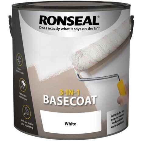 Ronseal 39399 3-in-1 Basecoat White 2.5 litre RSL39399