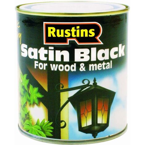 Rustins SATB1000 Satin Black Paint Quick Drying 1 Litre RUSBS1L