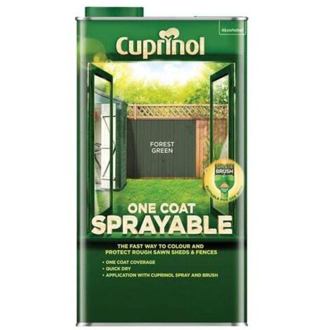 Cuprinol 5355971 One Coat Sprayable Fence Treatment Forest Green 5 litre CUPNSFTFG5L